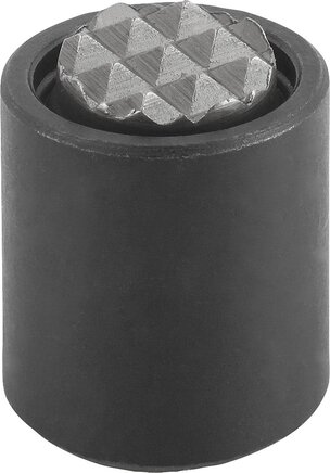 Pendelauflagen mit O-Ring, Form F, Stahlkugel abgeflacht, mit Riffelung