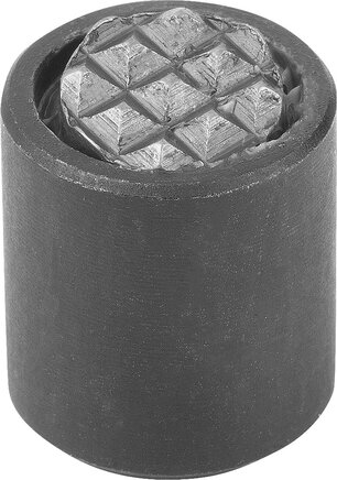 Pendelauflagen mit O-Ring, Form F, Stahlkugel abgeflacht, mit Riffelung