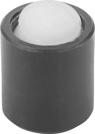 Pendelauflagen mit O-Ring, Form K, POM-Kugel abgeflacht, plan