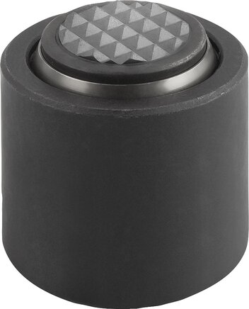 Pendelauflagen mit O-Ring und auswechselbaren Einsätzen, Form M, Gripper abgeflacht, mit Riffelung aus Hartmetall