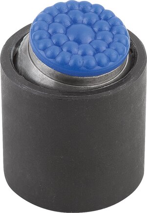 Pendelauflagen mit O-Ring und auswechselbaren Einsätzen, Form P, Edelstahleinsatz mit Polyurethan-Oberfläche