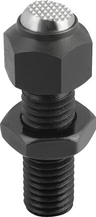 Pendelauflagen verstellbar, Form F, Kugel abgeflacht, mit Riffelung