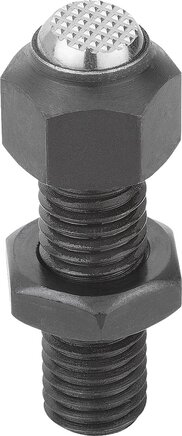 Pendelauflagen verstellbar, Form F, Kugel abgeflacht, mit Riffelung