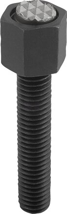 Pendelauflagen verstellbar, mit O-Ring, Form F,Stahlkugel abgeflacht, mit Riffelung