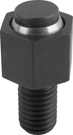 Pendelauflagen verstellbar, mit O-Ring und auswechselbaren Einsätzen, Form C, Stahleinsatz abgeflacht, plan