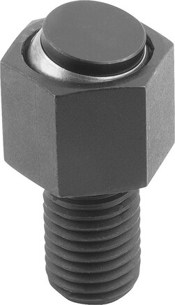 Pendelauflagen verstellbar, mit O-Ring und auswechselbaren Einsätzen, Form C, Stahleinsatz abgeflacht, plan