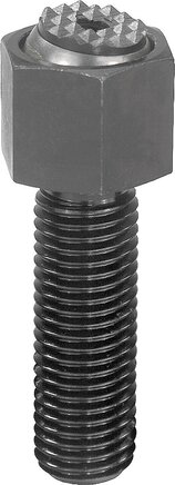 Pendelauflagen verstellbar, mit O-Ring und auswechselbaren Einsätzen, Form F, Gripper abgeflacht, mit Riffelung