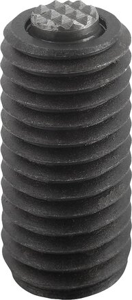 Pendelauflagen verstellbar, mit O-Ring und Innensechskant Form F, Stahlkugel abgeflacht, mit Riffelung