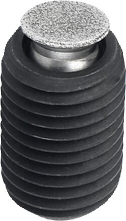 Pendelauflagen verstellbar, mit O-Ring und Innensechskant Form O, Edelstahlkugel mit Diamant-Oberfläche