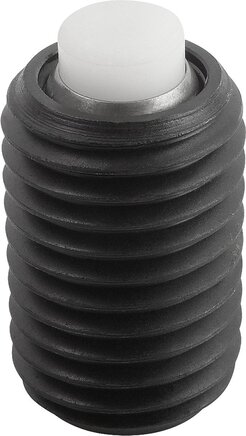 Pendelauflagen verstellbar, mit O-Ring, auswechselbaren Einsätzen und Innensechskant, Form K, POM-Einsatz abgeflacht, plan