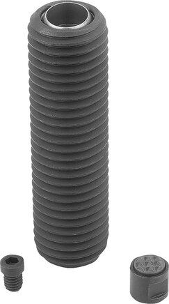 Pendelauflagen verstellbar, mit O-Ring, auswechselbaren Einsätzen und Innensechskant  Form M, Gripper abgeflacht, mit Riffelung aus Hartmetall