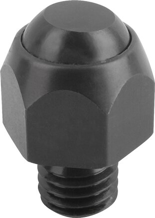 Pendelauflagen Neigungswinkel 12, Form C mit Außengewinde, Kugel abgeflacht, plan