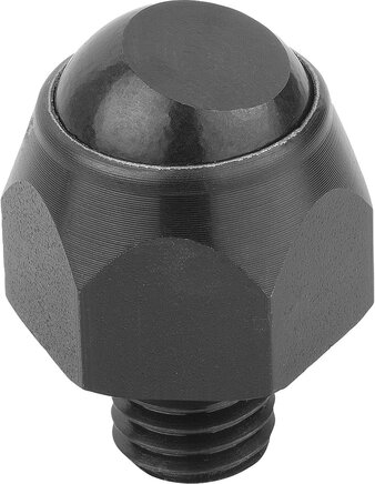 Pendelauflagen Neigungswinkel 12, Form C mit Außengewinde, Kugel abgeflacht, plan