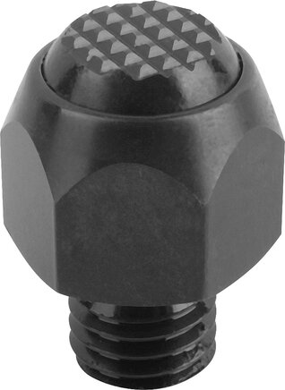 Pendelauflagen Neigungswinkel 12, Form F mit Außengewinde, Kugel abgeflacht, mit Riffelung