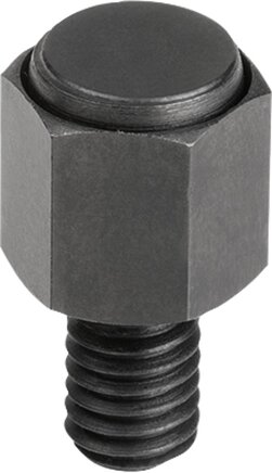 Pendelauflagen, selbsttätig rückschwenkend, Form C, mit Außengewinde, Kugel abgeflacht, plan