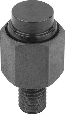 Pendelauflagen, selbsttätig rückschwenkend, Form C, mit Außengewinde, Kugel abgeflacht, plan