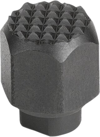 Pendelauflagen, selbsttätig rückschwenkend, Form J, mit Passungsaufnahme, Kugel abgeflacht, mit Riffelung