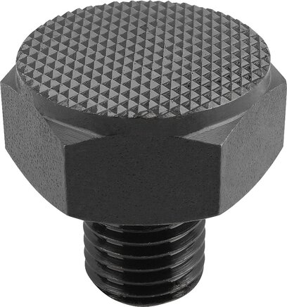 Positionsfüße mit Außengewinde und Riffelfläche, Form C