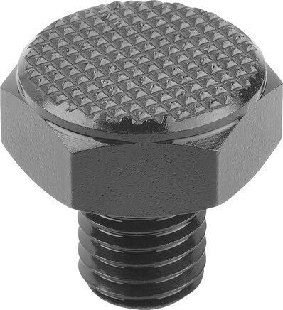 Positionsfüße mit Außengewinde und Riffelfläche, Form C