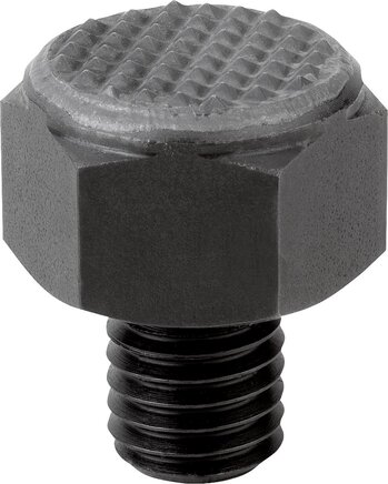 Positionsfüße mit Außengewinde und Riffelfläche Hartmetall, Form K