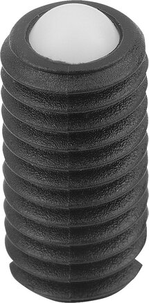 Federnde Druckstücke mit Schlitz und Kugel aus POM