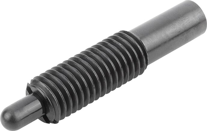 Federnde Druckstücke mit Innensechskant und Druckstift, lange Ausführung