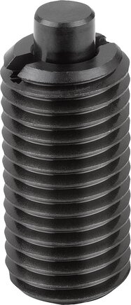 Federnde Druckstücke mit Innensechskant und Druckstift abgeflacht, Stahl