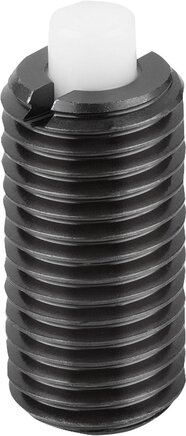 Federnde Druckstücke mit Innensechskant und Druckstift aus POM abgeflacht, Stahl