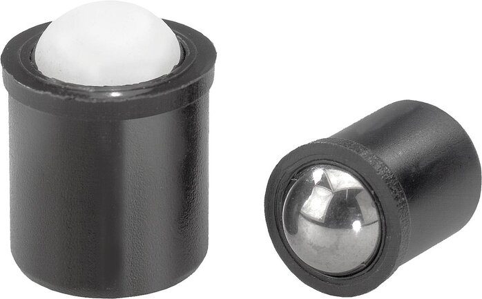 Federnde Druckstücke glatte Ausführung, Kunststoff