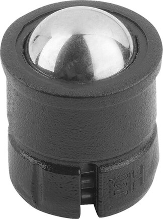 Federnde Druckstücke glatte Ausführung, selbstklemmend, Kunststoff