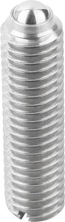 Federnde Druckstücke mit Schlitz und Kugel, lange Ausführung, Standard Federkraft