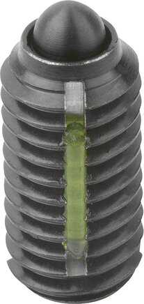 Federnde Druckstücke mit Schlitz und Druckstift, verstärkte Federkraft, mit Gewindesicherung