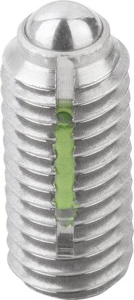 Federnde Druckstücke mit Innensechskant und Kugel, verstärkte Federkraft, mit Gewindesicherung