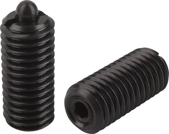 Federnde Druckstücke mit Innensechskant und Druckstift, Standard Federkraft