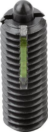 Federnde Druckstücke mit Innensechskant und Druckstift, verstärkte Federkraft, mit Gewindesicherung