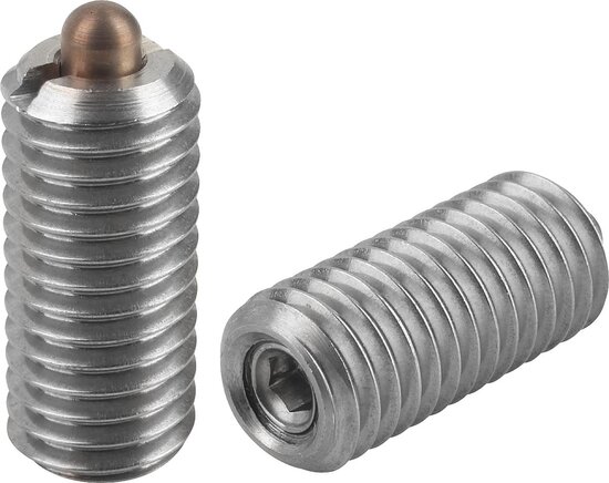 Federnde Druckstücke mit Innensechskant und Druckstift, Standard Federkraft