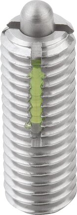 Federnde Druckstücke mit Innensechskant und Druckstift, verstärkte Federkraft, mit Gewindesicherung