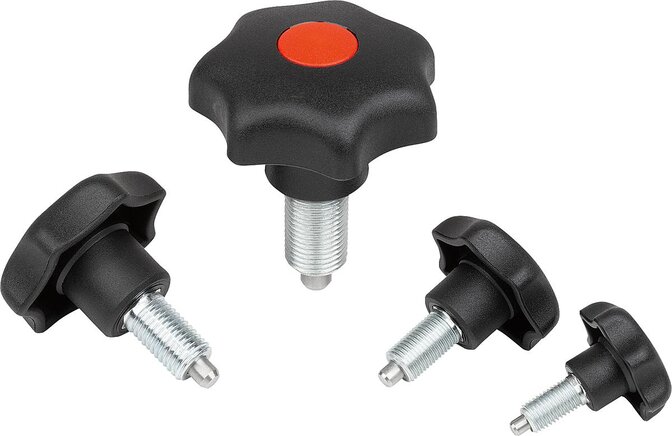 Arretier- und Spanngriff mit optischer Verriegelungskennung