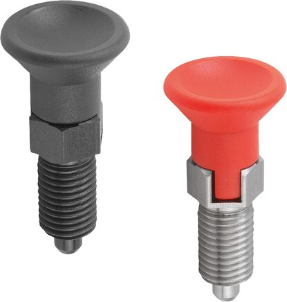 Arretierbolzen Stahl oder Edelstahl, Form C, mit Rastnut, ohne Kontermutter