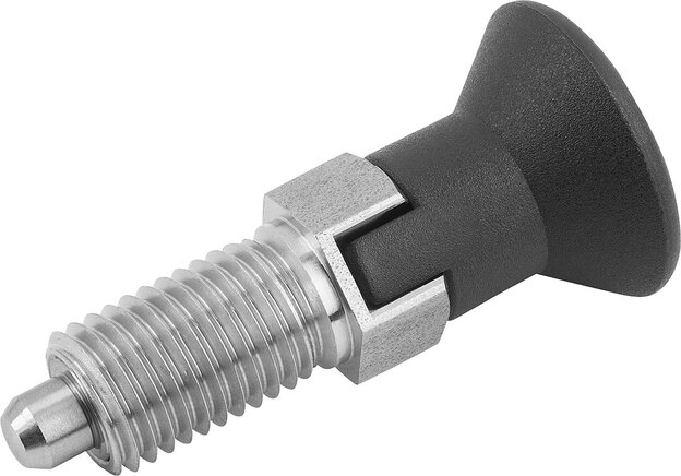 Arretierbolzen Stahl oder Edelstahl, Form C, mit Rastnut, ohne Kontermutter