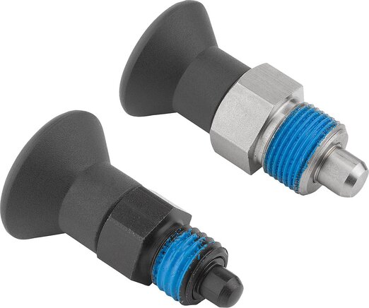 Arretierbolzen kurze Ausführung, mit Gewindesicherung, Form AP