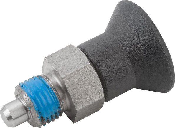 Arretierbolzen kurze Ausführung, mit Gewindesicherung, Form AP