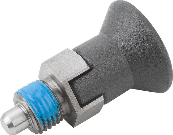 Arretierbolzen kurze Ausführung, mit Gewindesicherung, Form CP