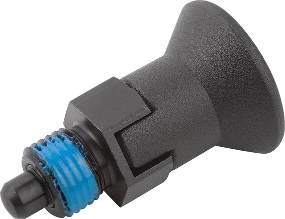 Arretierbolzen kurze Ausführung, mit Gewindesicherung, Form CP