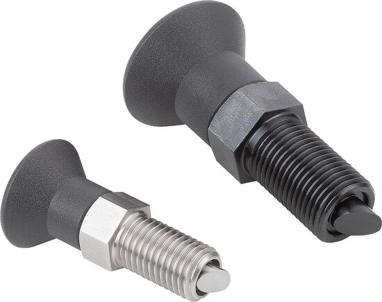 Arretierbolzen mit Verdrehsicherung und Anlaufschräge, Form A