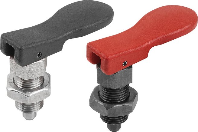 Arretierbolzen Stahl oder Edelstahl mit Exzenterhebel, Form B