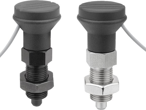 Arretierbolzen Stahl oder Edelstahl mit Zustandssensor, kabelgebunden, Form B