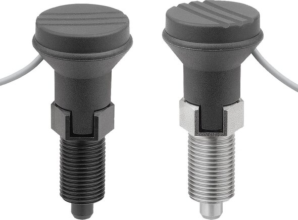 Arretierbolzen Stahl oder Edelstahl mit Zustandssensor, kabelgebunden, Form C