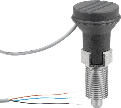 Arretierbolzen Stahl oder Edelstahl mit Zustandssensor, kabelgebunden, Form C