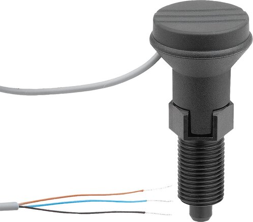 Arretierbolzen Stahl oder Edelstahl mit Zustandssensor, kabelgebunden, Form C